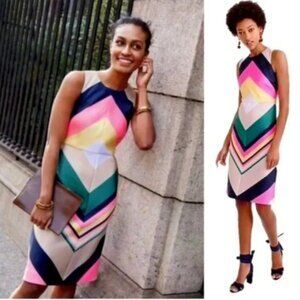 J. Crew Collection Pop Stripe Chevron Sheath Dress